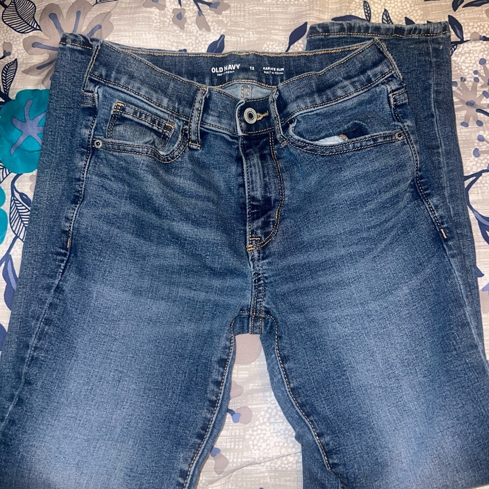 Boy’s Old Navy Blue Denim Karate Slim Jeans size 12